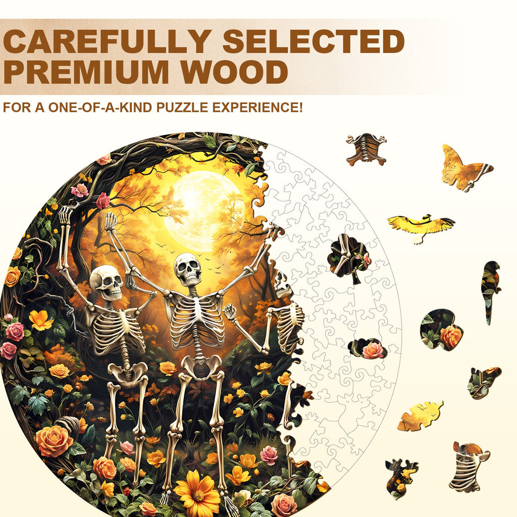 Skeleton Moon Glee  Wooden Jigsaw Puzzle