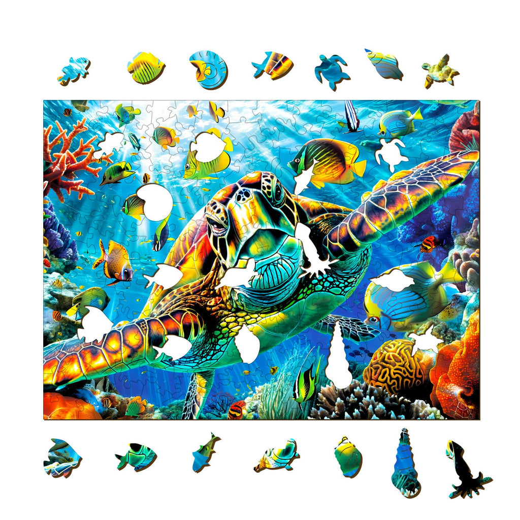 Turtle Explorer Wooden Jigsaw Puzzle