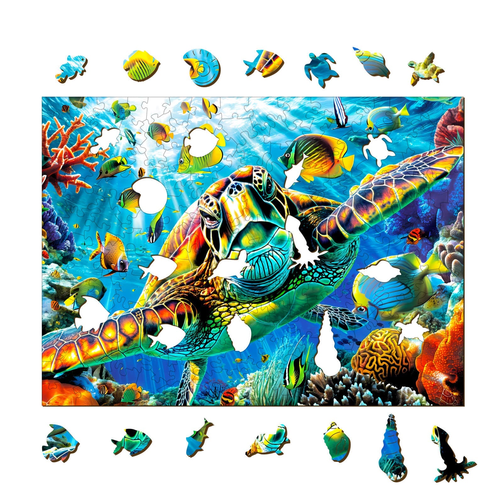 Turtle Explorer Wooden Jigsaw Puzzle