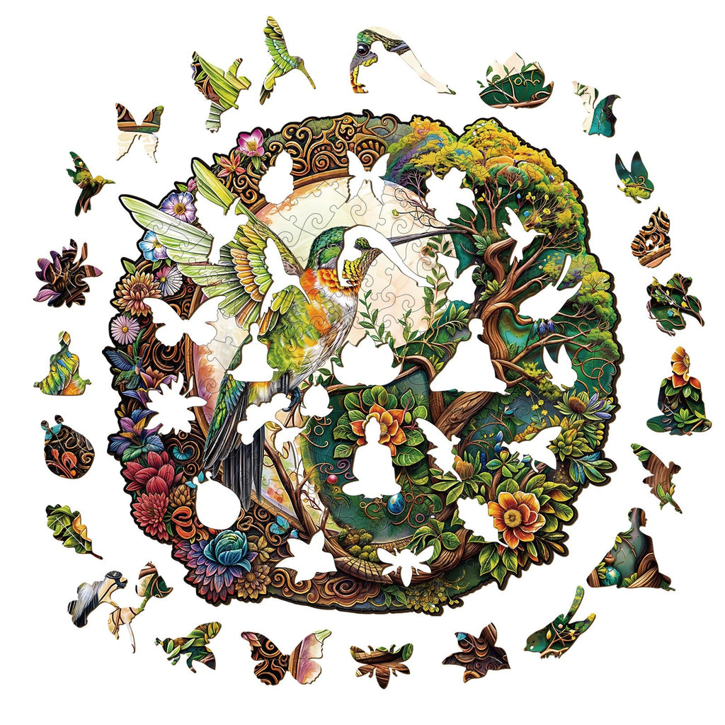 Yin Yang Hummingbird-1 Wooden Jigsaw Puzzle
