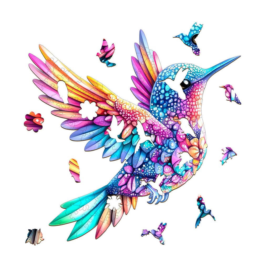 Jewel hummingbird Wooden Jigsaw Puzzle