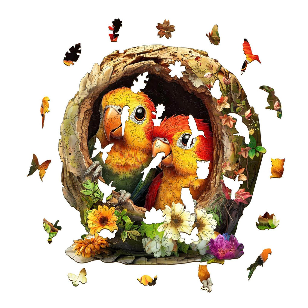 Naughty Parrot-2 Wooden Jigsaw Puzzle