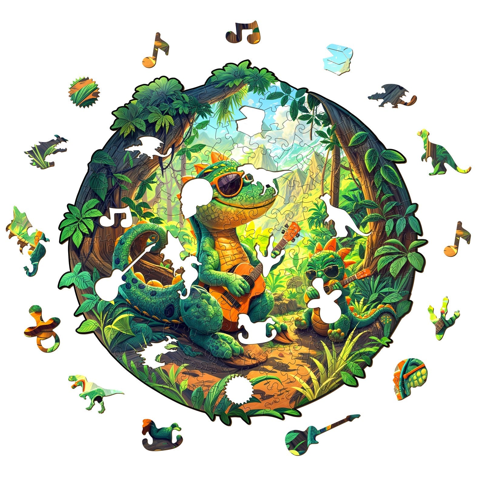 Rock Dinosaur-1 Wooden Jigsaw Puzzle