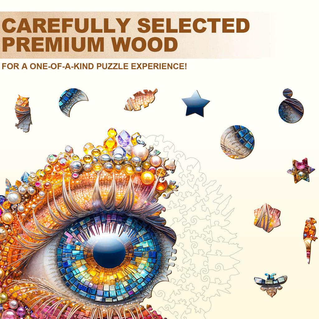 Gemstone Eyes Wooden Jigsaw Puzzle