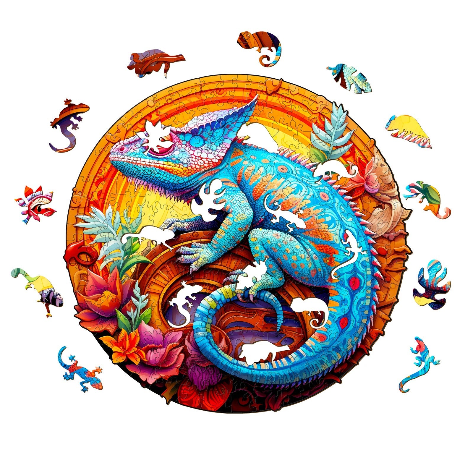 Unique Chameleon Wooden Jigsaw Puzzle