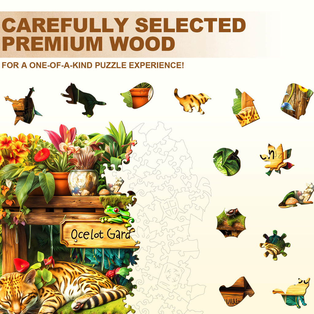 Ocelot Garden Wooden Jigsaw Puzzle