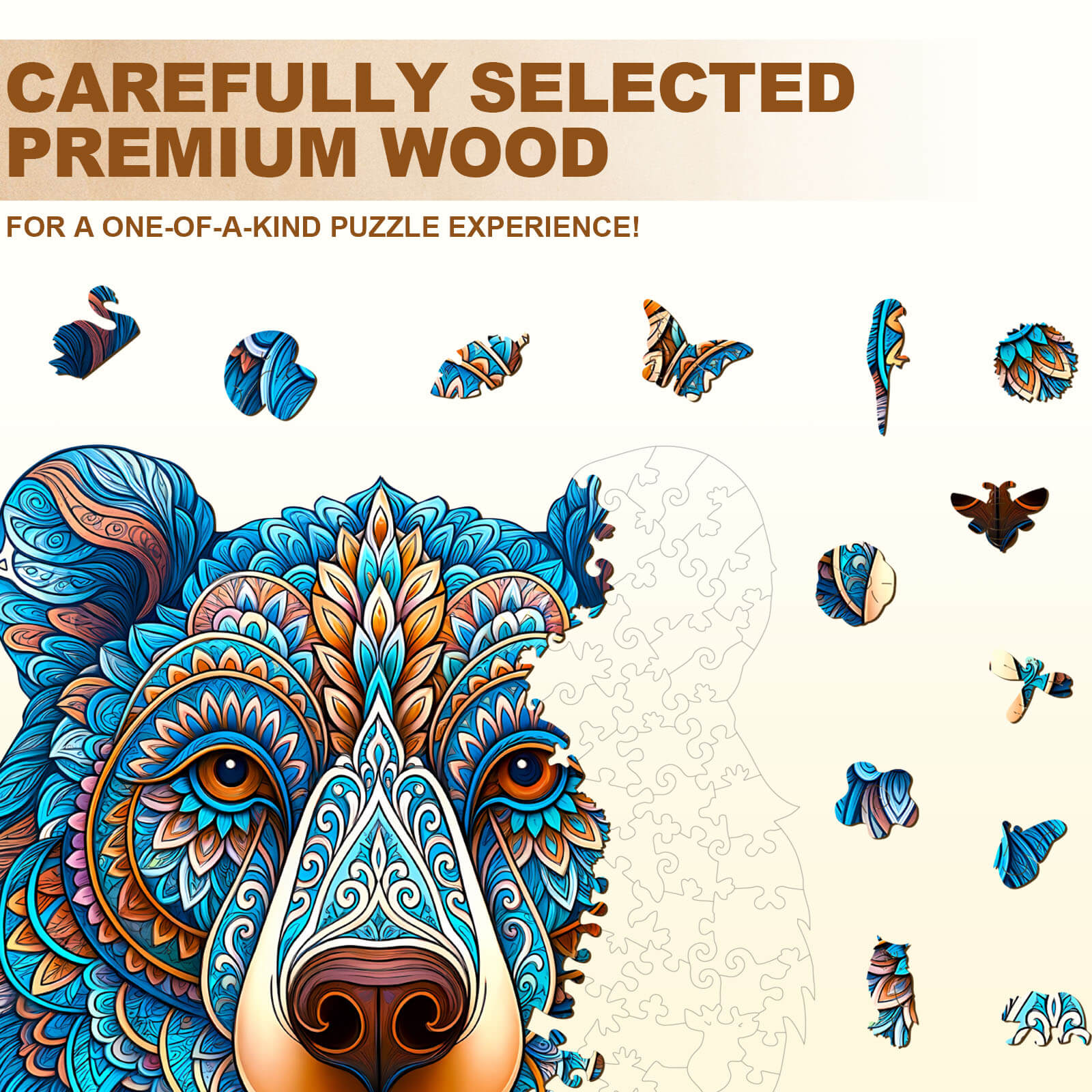 Colorful bear Wooden Jigsaw Puzzle