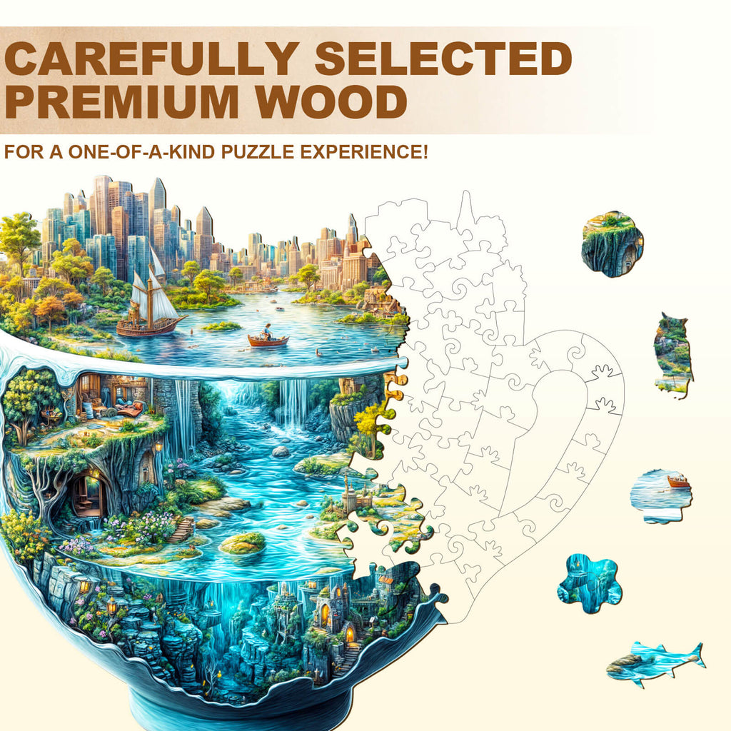 Urban Forest Cup Wooden Jigsaw Puzzle