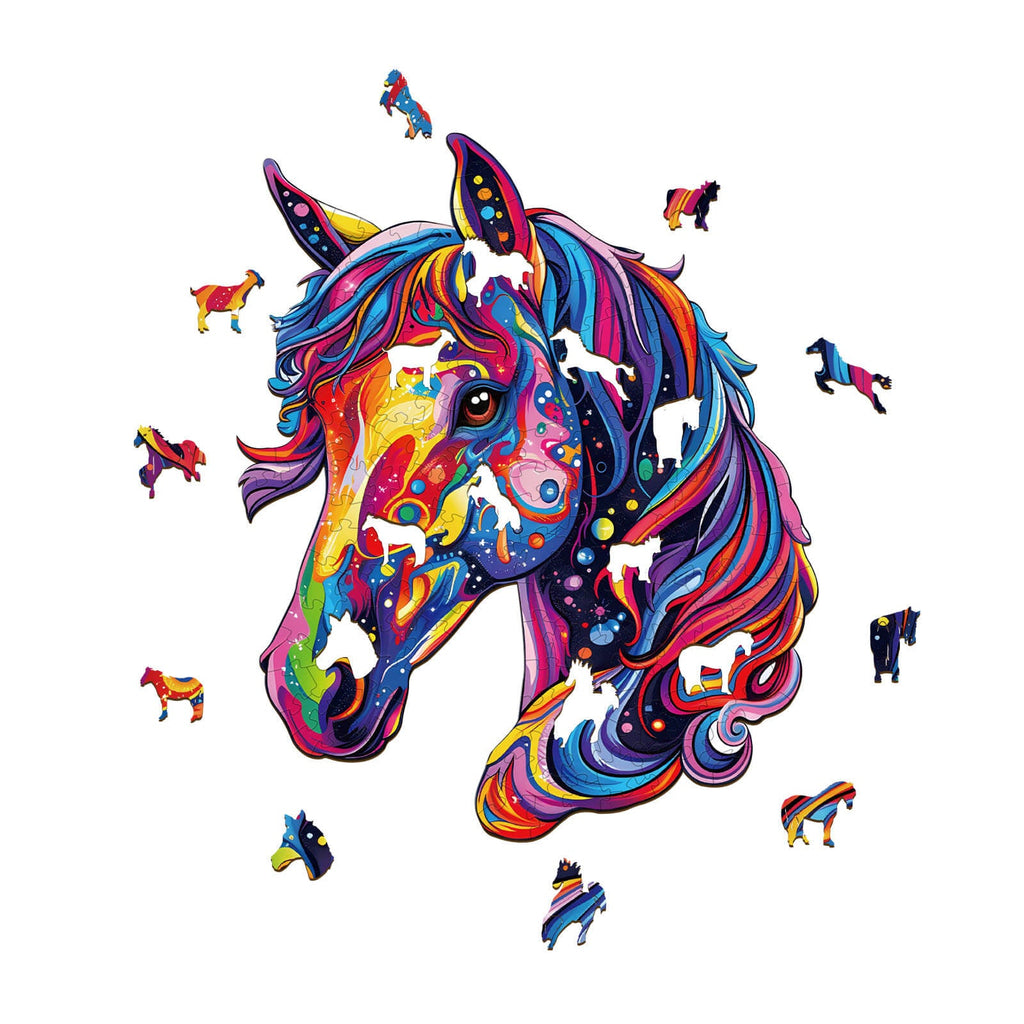 Colorful Horse Wooden Jigsaw Puzzle