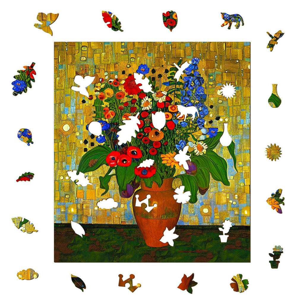 Vase with Delphiniums - By Artist Nicholas John VARDAXIS