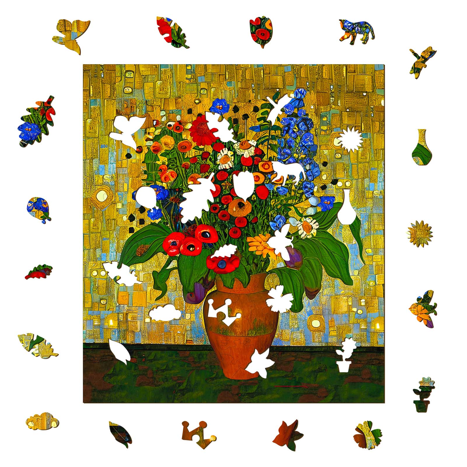 Vase with Delphiniums - By Artist Nicholas John VARDAXIS