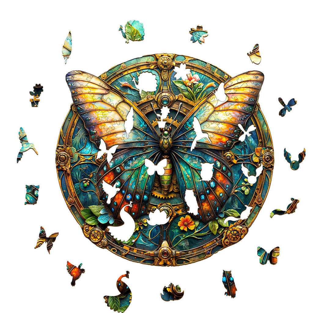 vintage butterfly-2 Wooden Jigsaw Puzzle