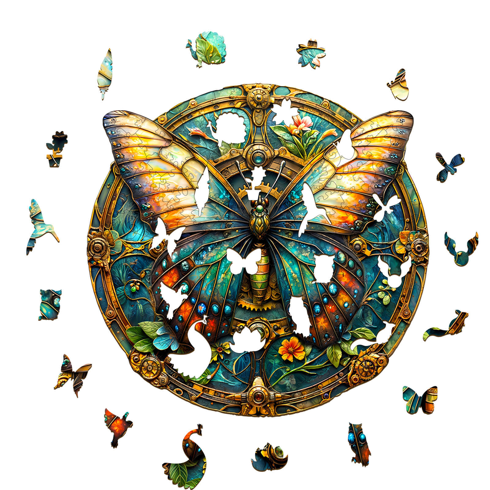 vintage butterfly-2 Wooden Jigsaw Puzzle