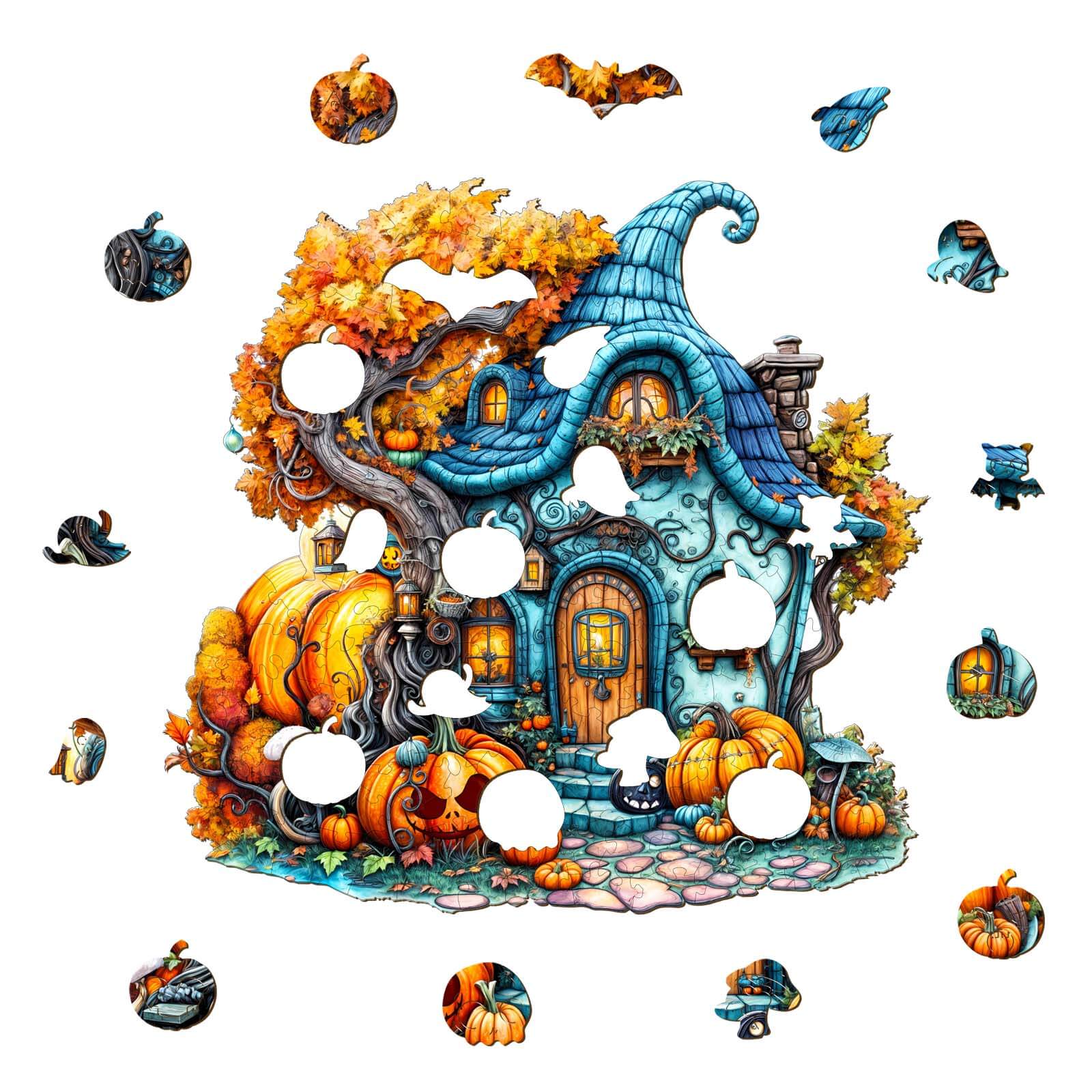 Pumpkin House-1 Wooden Jigsaw Puzzle