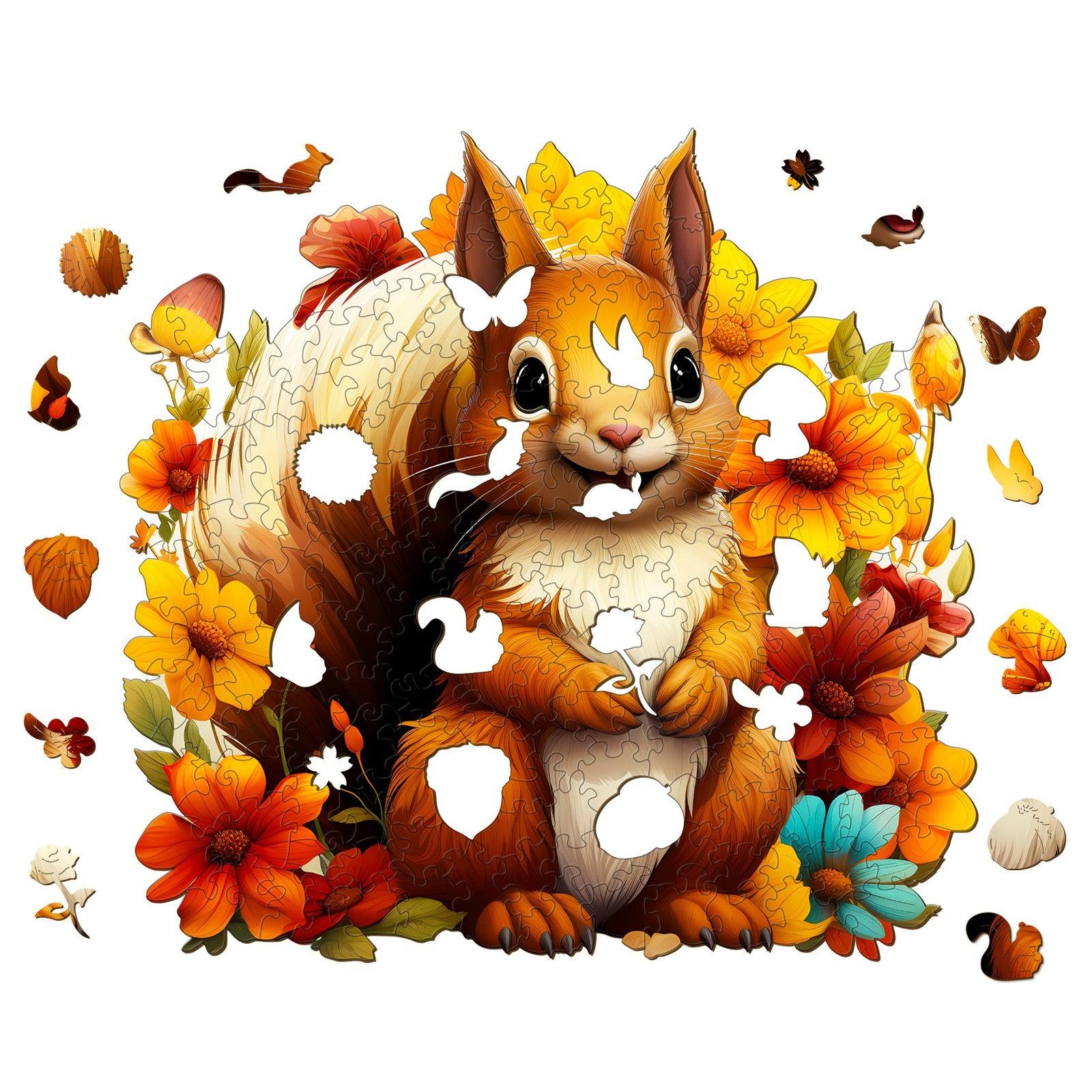 Smiling Squirrel Wooden Jigsaw Puzzle