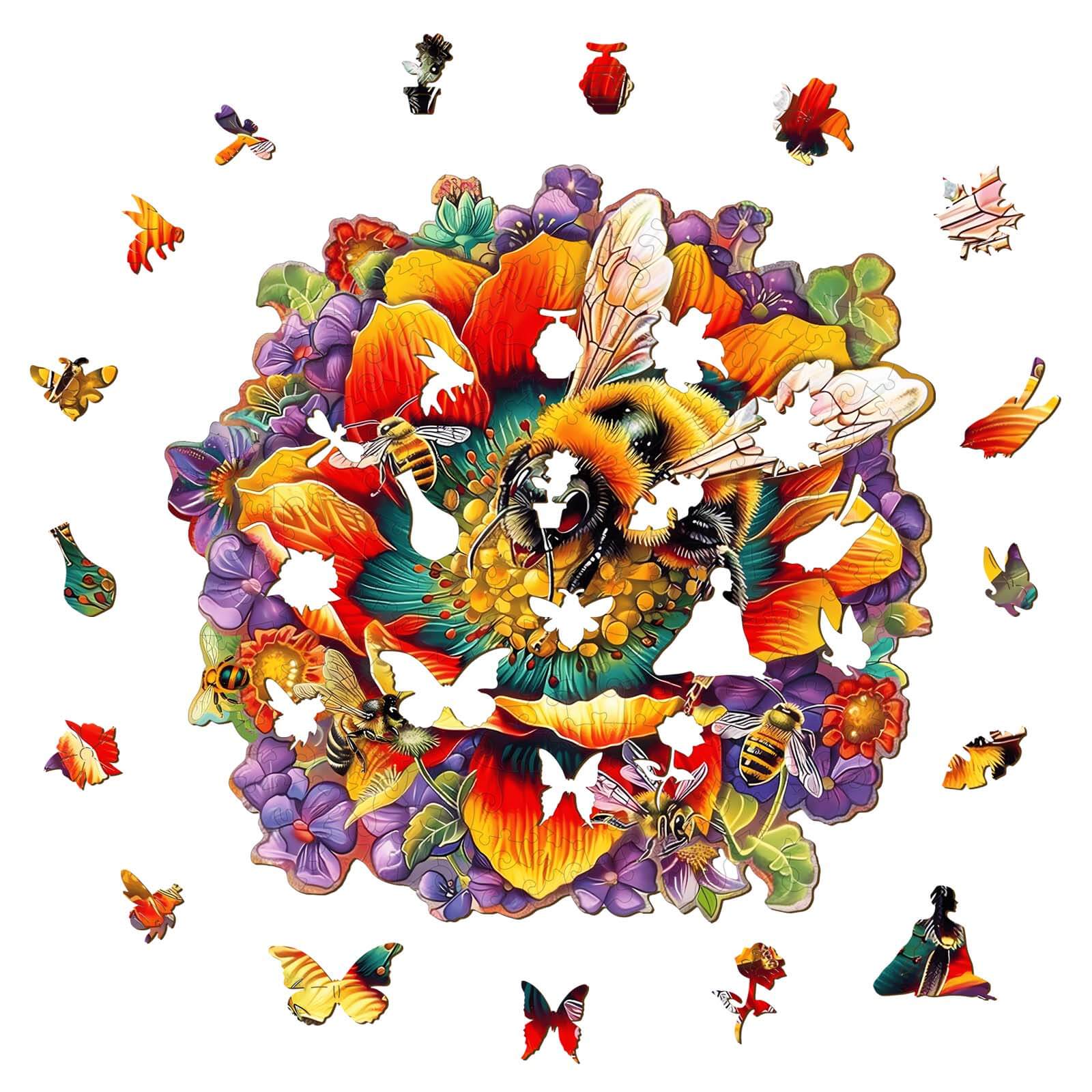 Bee and the Flower Wooden Jigsaw Puzzle