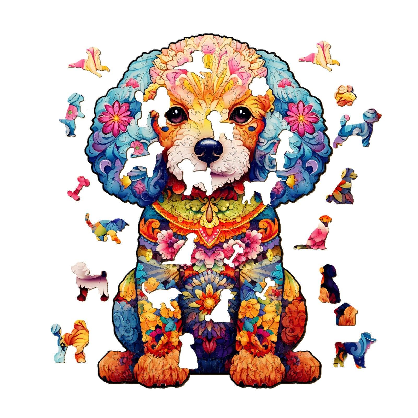 Cute Poodle Wooden Jigsaw Puzzle