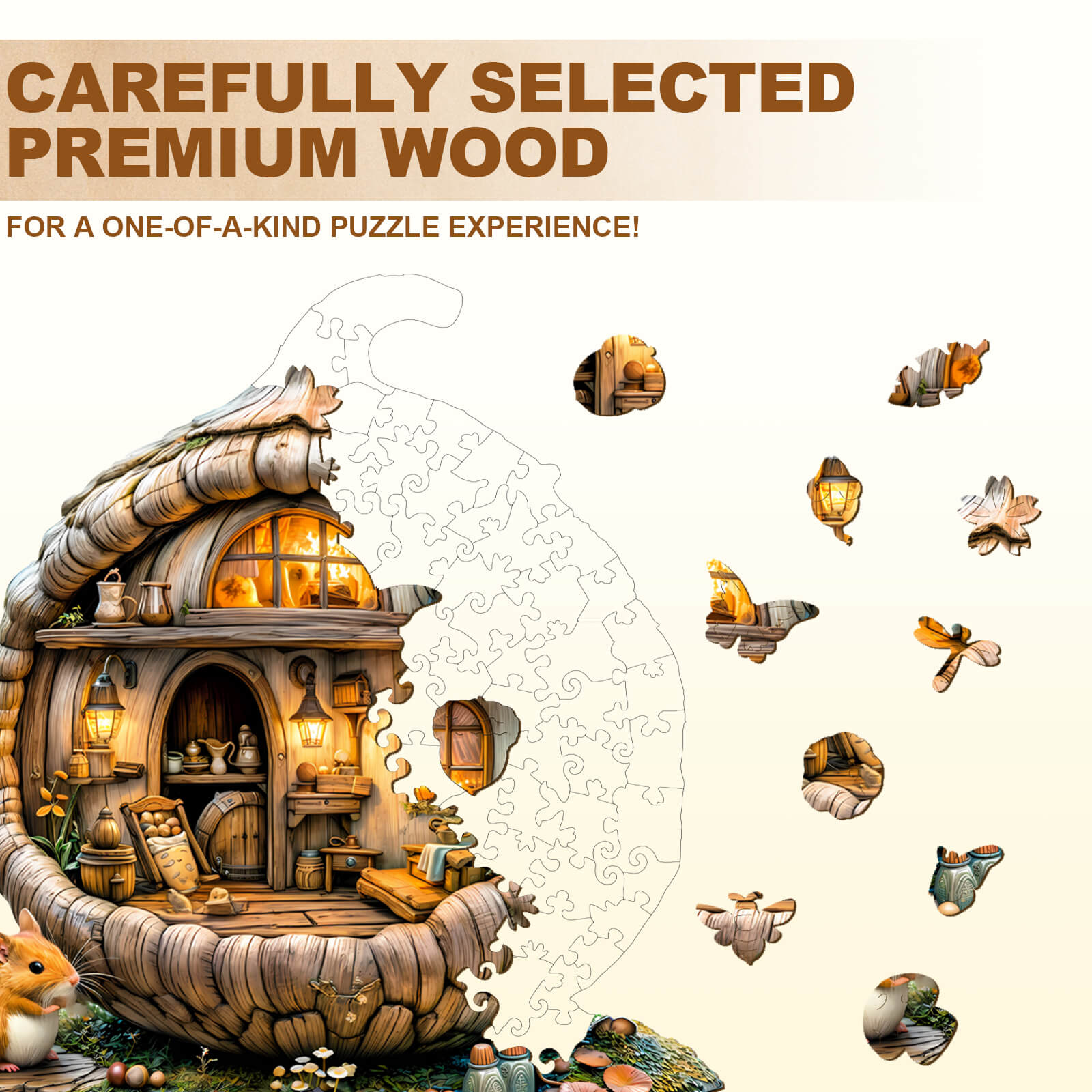 Acorn mouse Wooden Jigsaw Puzzle