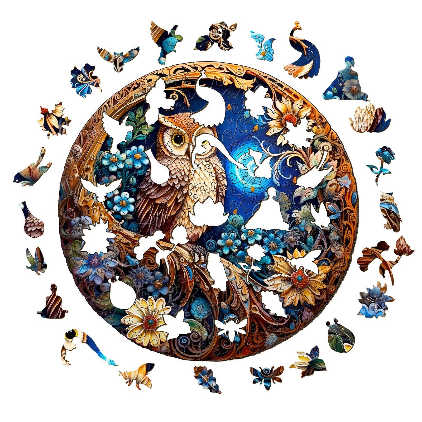 Moonlight Owl Wooden Jigsaw Puzzle