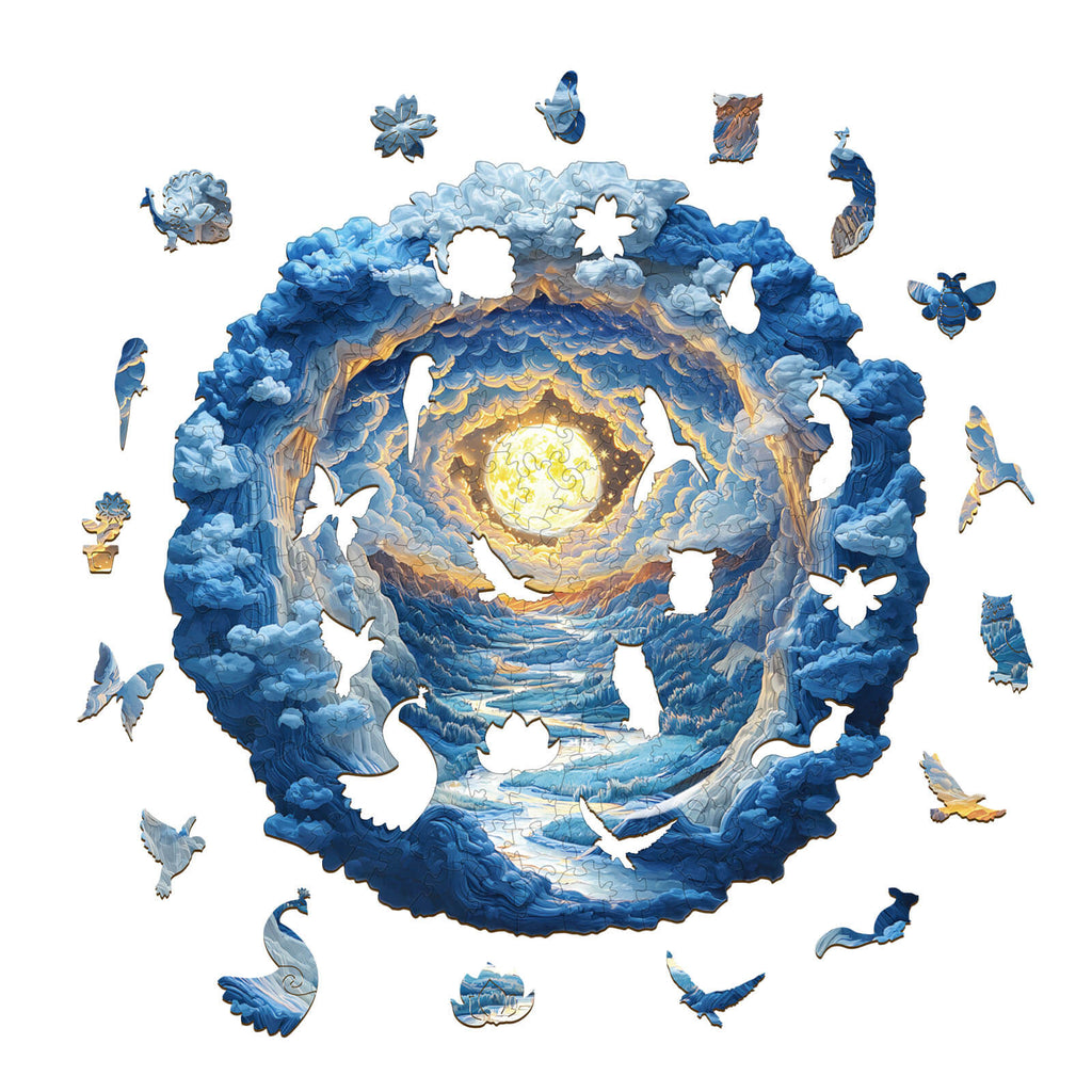 3D Moonlight Dreamscape Wooden Jigsaw Puzzle