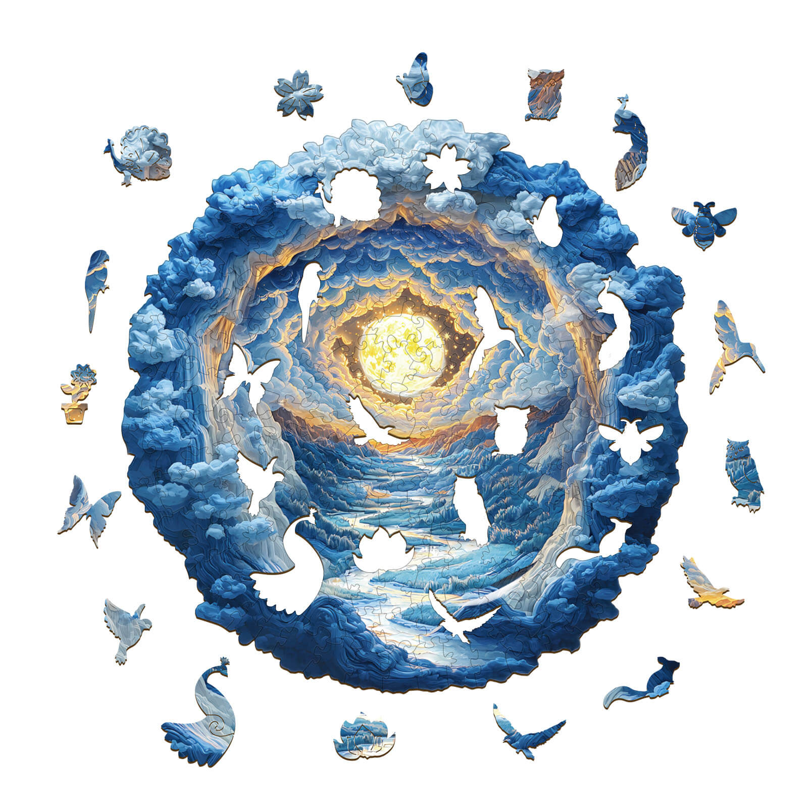 3D Moonlight Dreamscape Wooden Jigsaw Puzzle