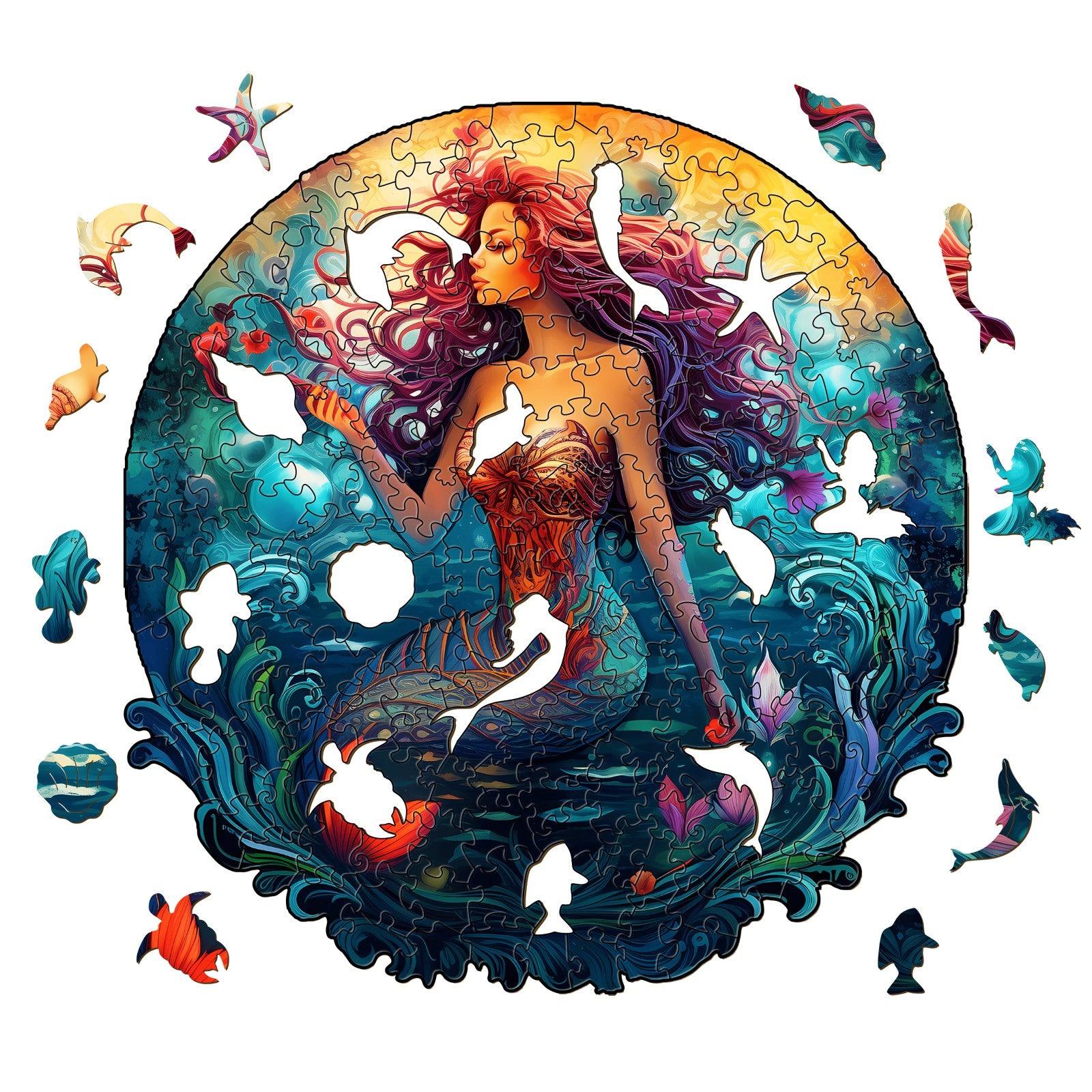 Aqua Woman Wooden Jigsaw Puzzle