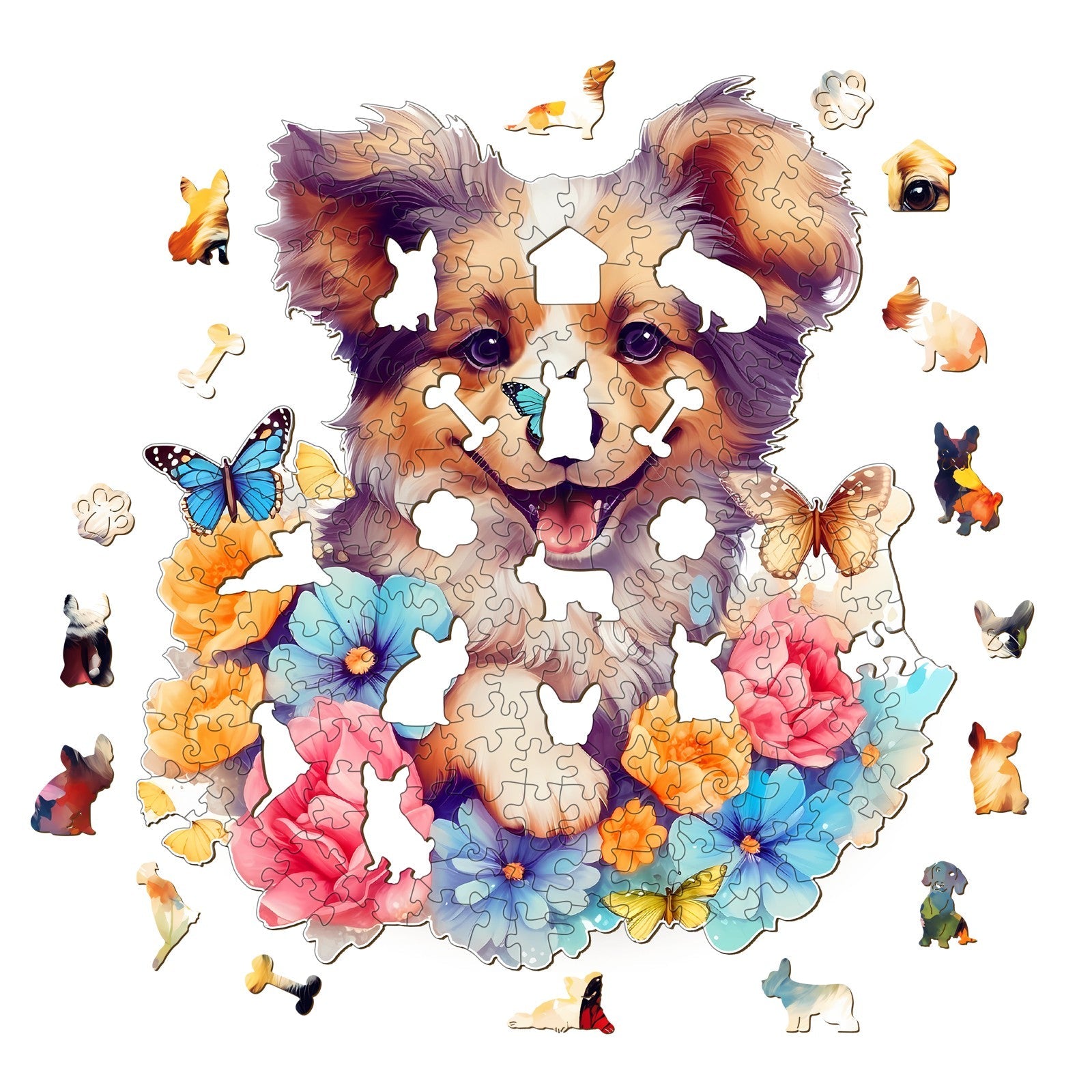 Lovable Puppy-2 Wooden Jigsaw Puzzle