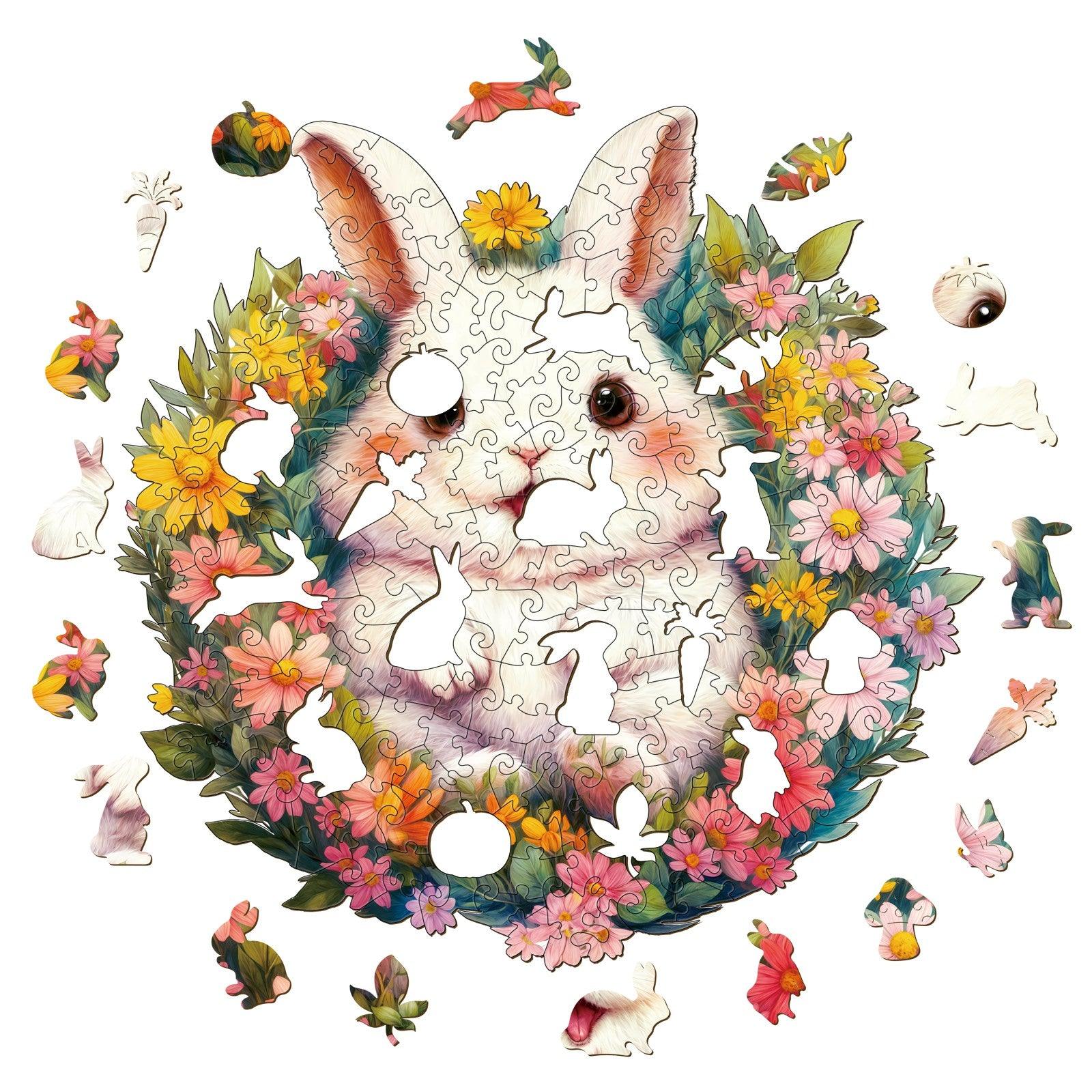  Fluffy Rabbit Wooden Jigsaw Puzzle