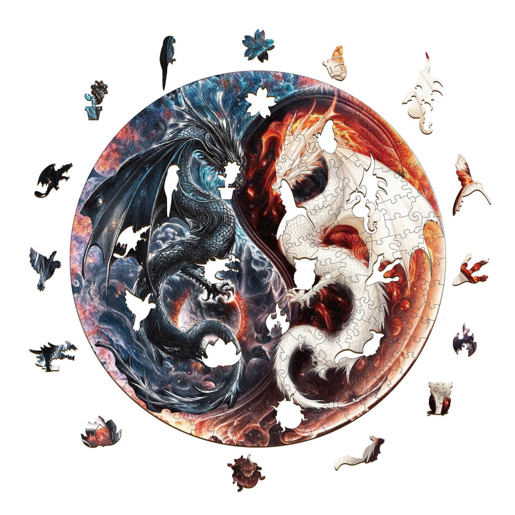 Yin Yang Dragon Wooden Jigsaw Puzzle