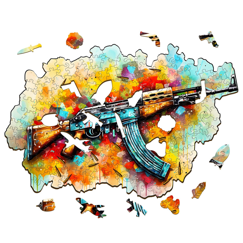 AK47 Wooden Jigsaw Puzzle
