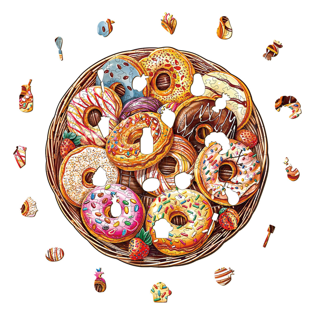 Donuts Wooden Jigsaw Puzzle