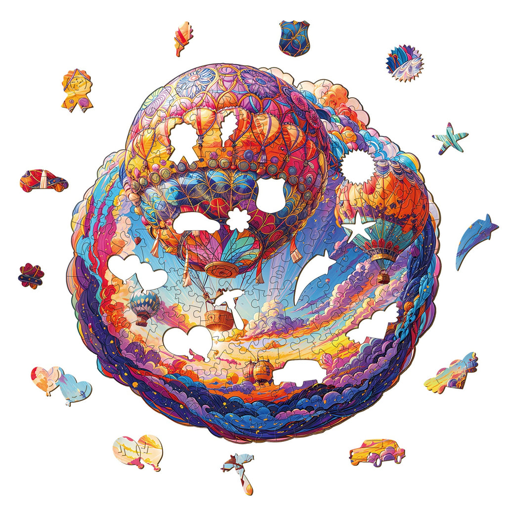 Hot Air Balloon Wooden Jigsaw Puzzle