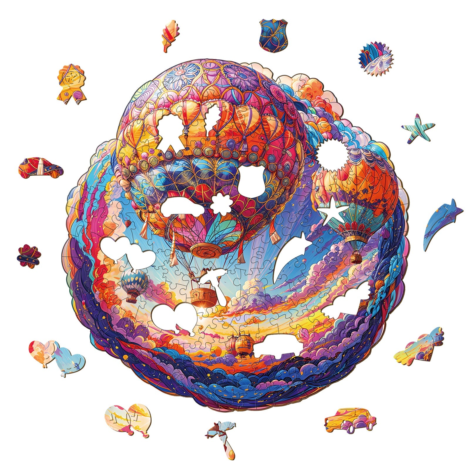 Hot Air Balloon Wooden Jigsaw Puzzle