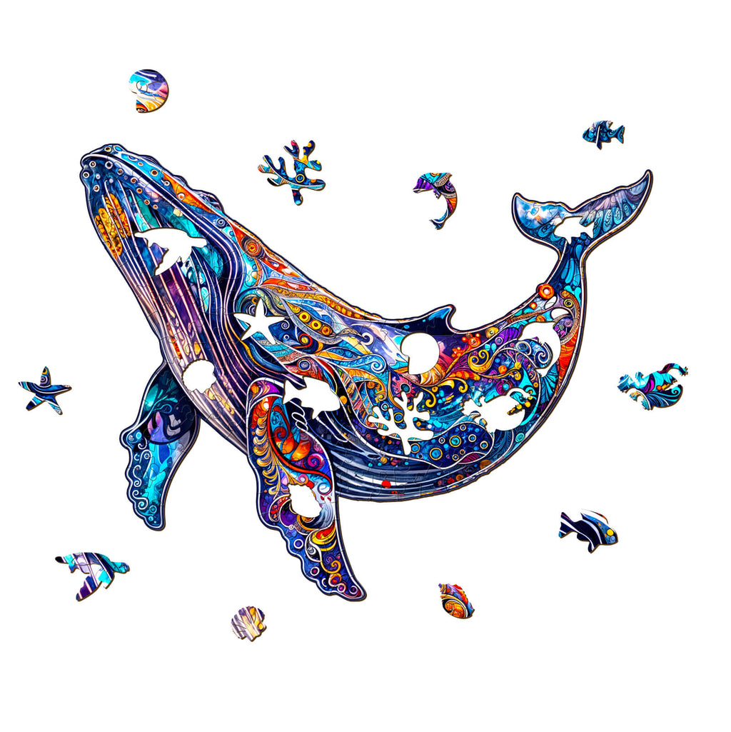 Blue Whale Wooden Jigsaw Puzzle