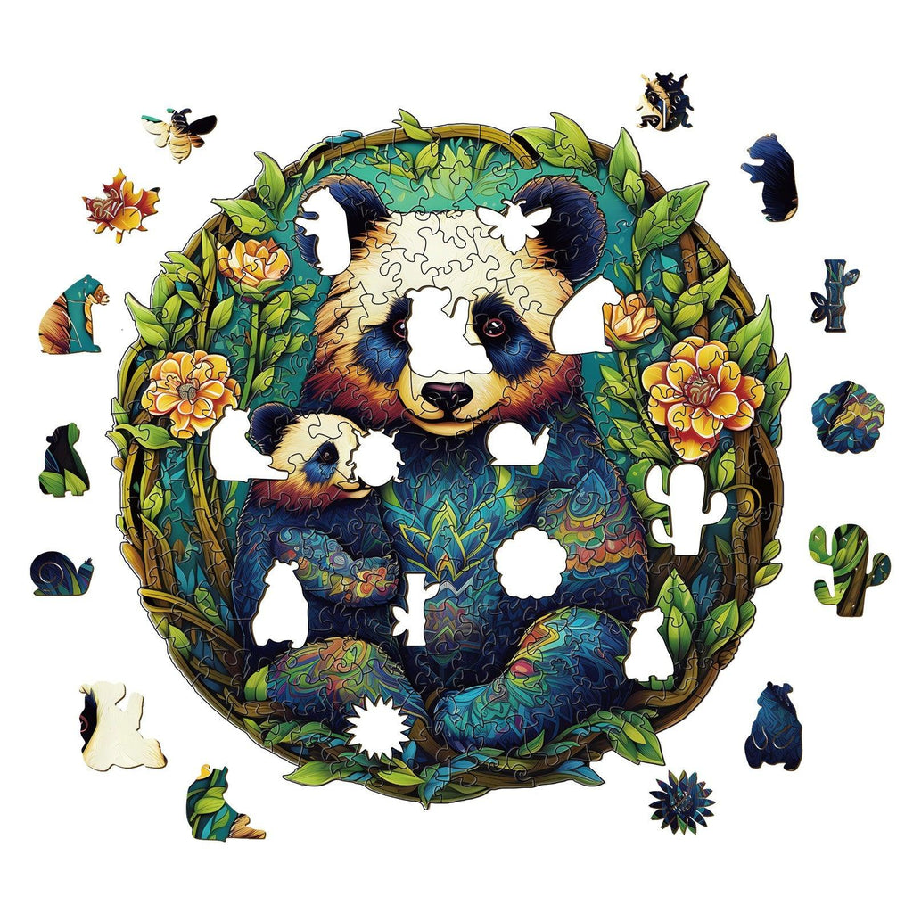Panda Family 2 Wooden Jigsaw Puzzle