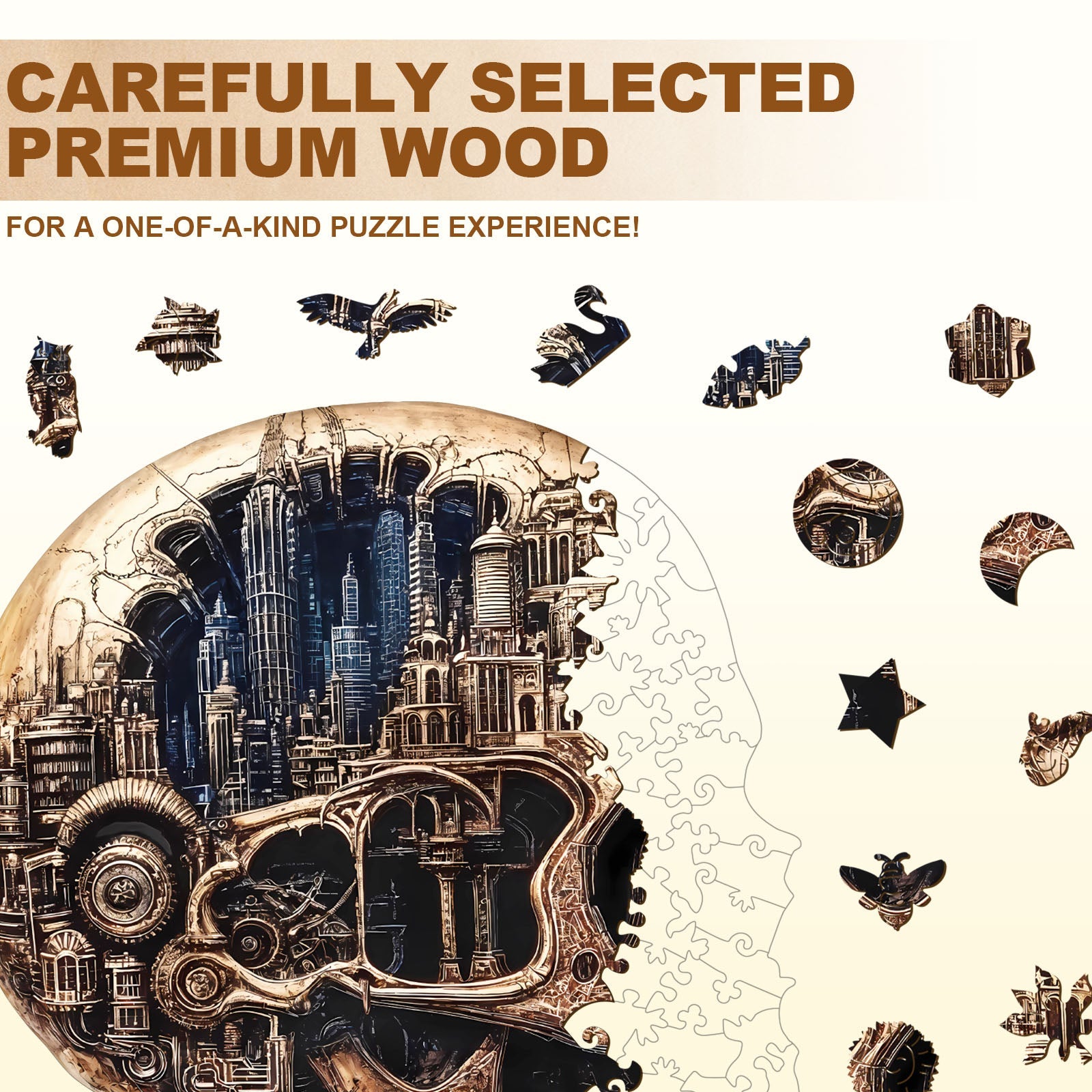 Skull City Wooden Jigsaw Puzzle