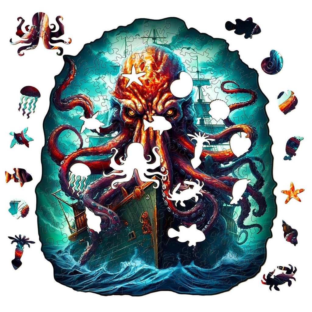 Octopus Monster Wooden Jigsaw Puzzle