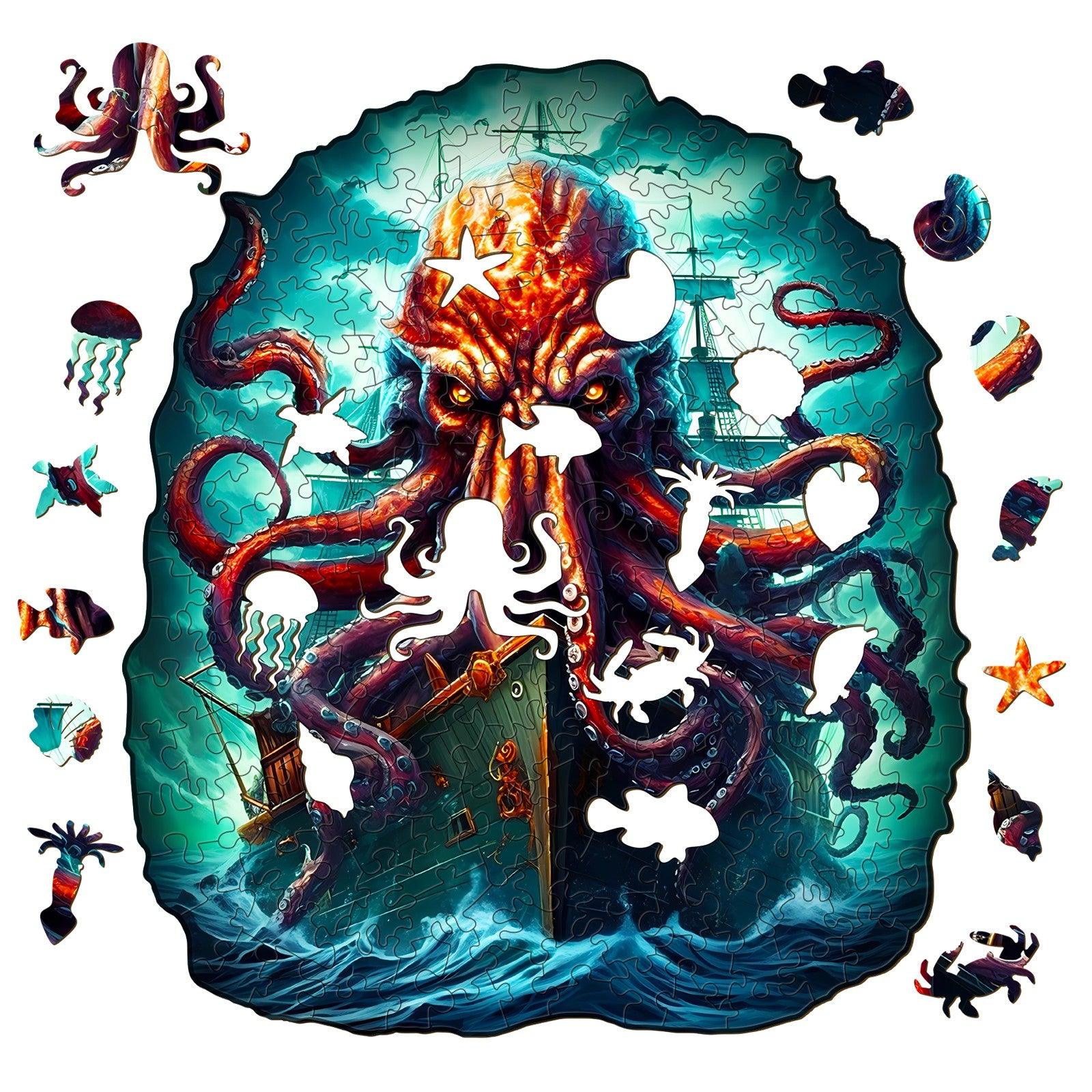 Octopus Monster Wooden Jigsaw Puzzle
