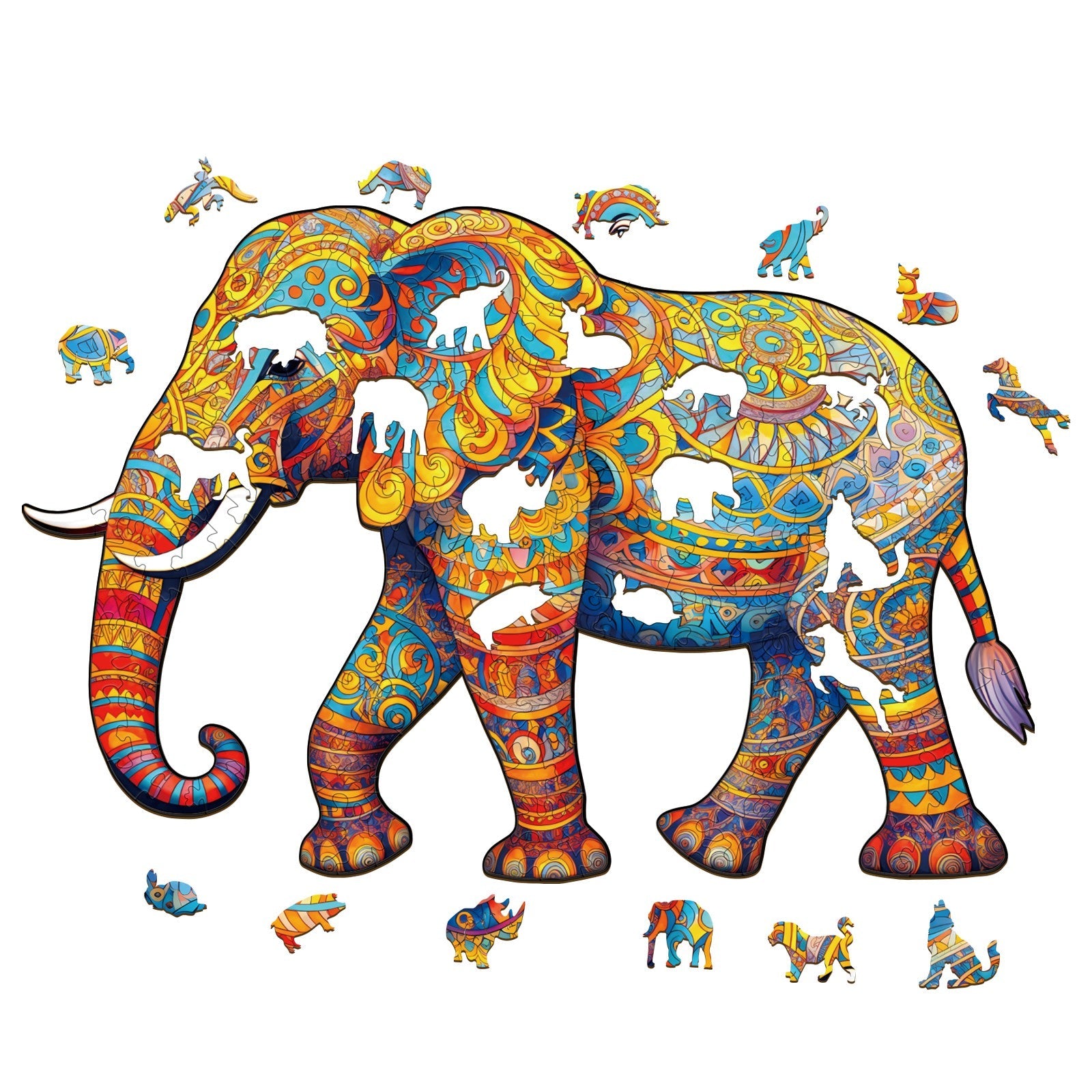 Walking Elephant Wooden Jigsaw Puzzle