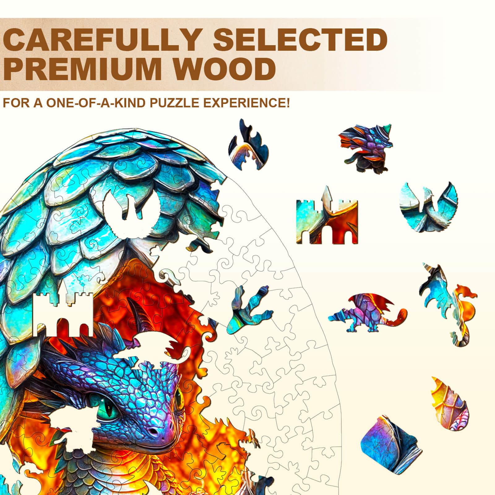 Draconic Rebirth-2  Wooden Jigsaw Puzzle
