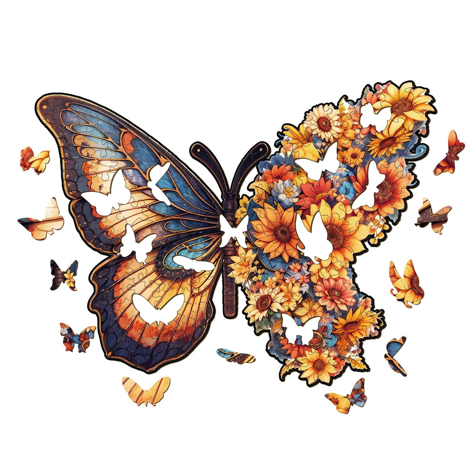 Butterfly Flower Wooden Jigsaw Puzzle