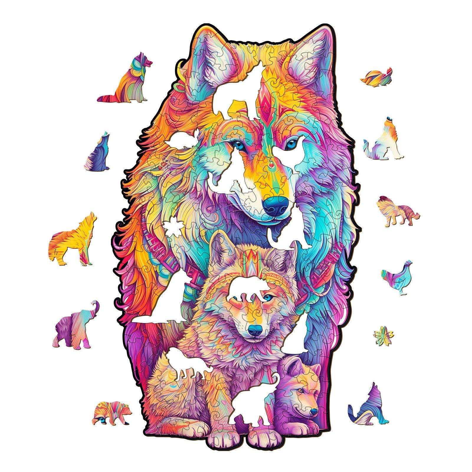 Wolf Family-2 Wooden Jigsaw Puzzle