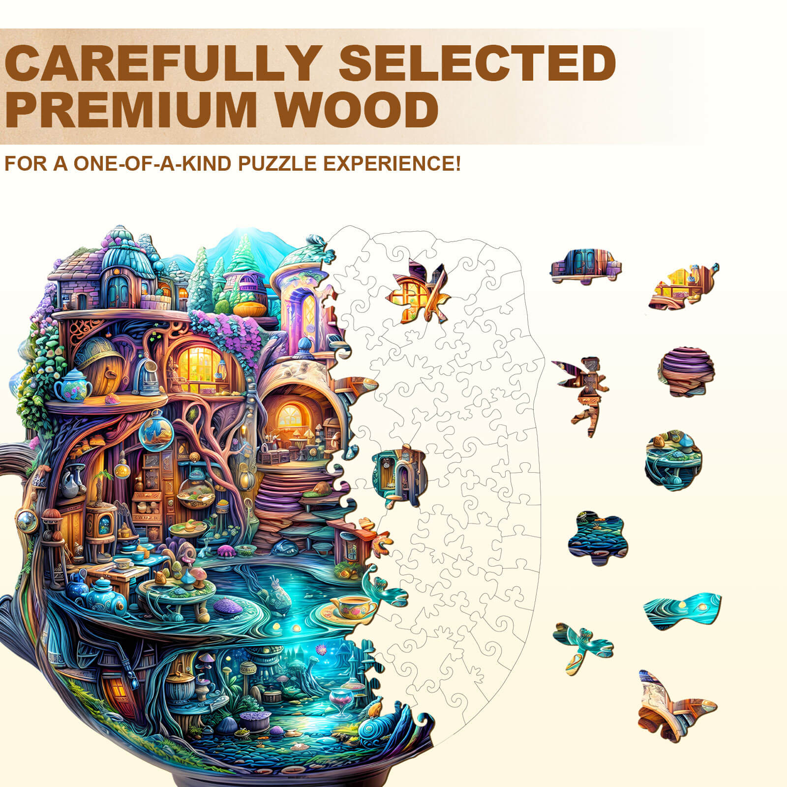 Enchanted Teapot Wooden Jigsaw Puzzle