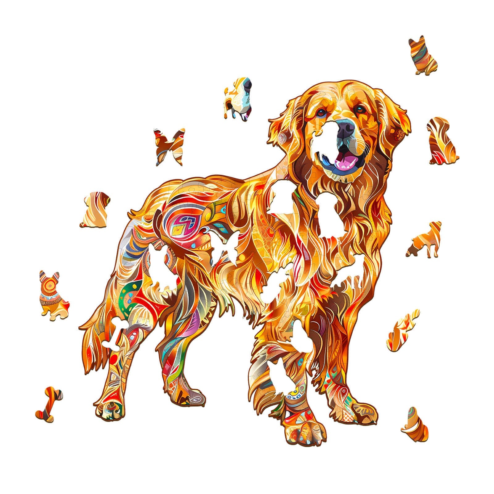 Handsome Golden Retriever Wooden Jigsaw Puzzle