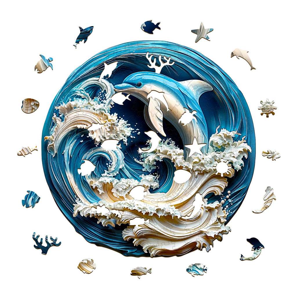3D Dolphin-2 Wooden Jigsaw Puzzle