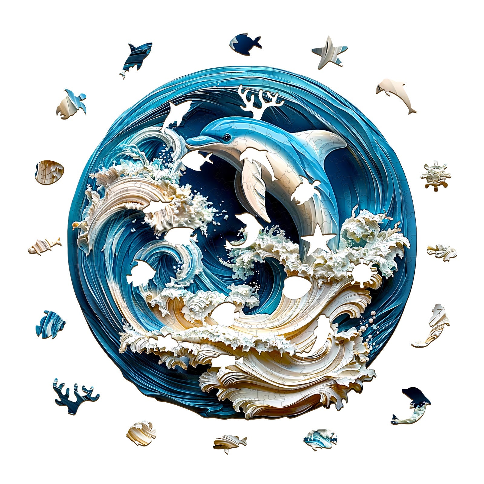3D Dolphin-2 Wooden Jigsaw Puzzle