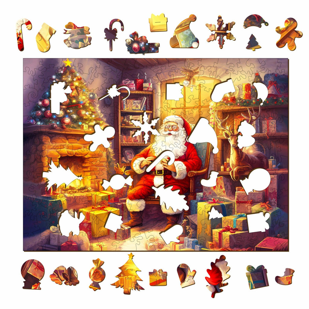 Jolly Santa Claus Wooden Jigsaw Puzzle