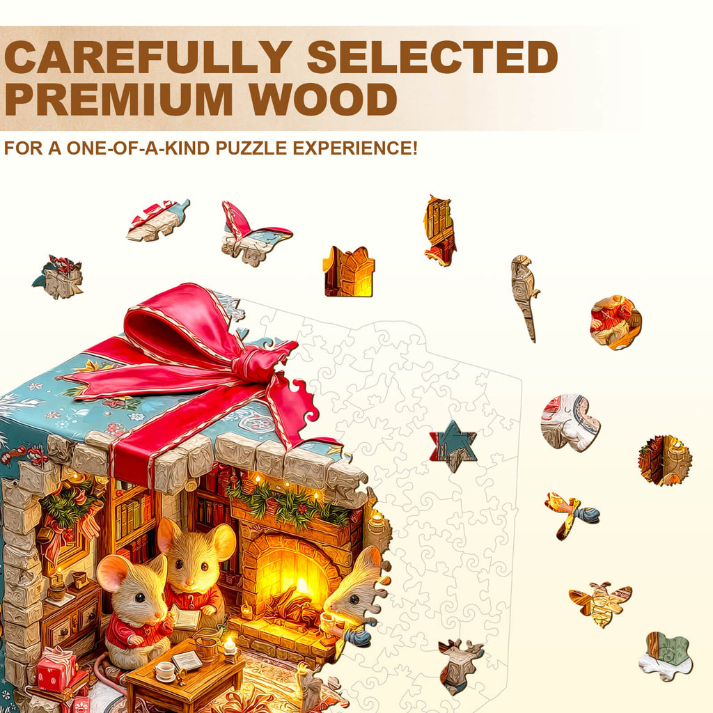 Mouse's Gift House Wooden Jigsaw Puzzle