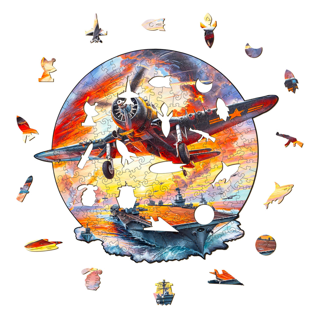 Fighter Plane Wooden Jigsaw Puzzle