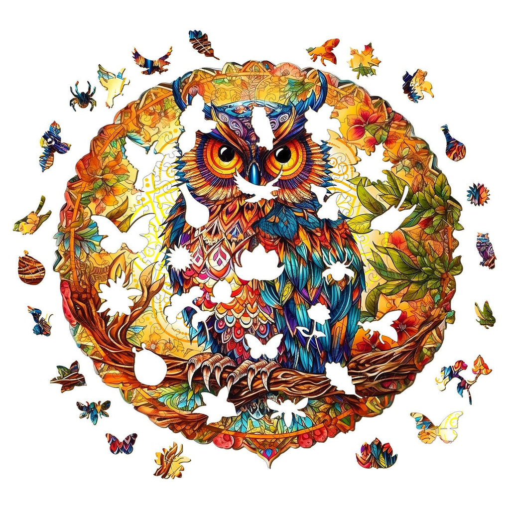 Charming Owl Wooden Jigsaw Puzzle